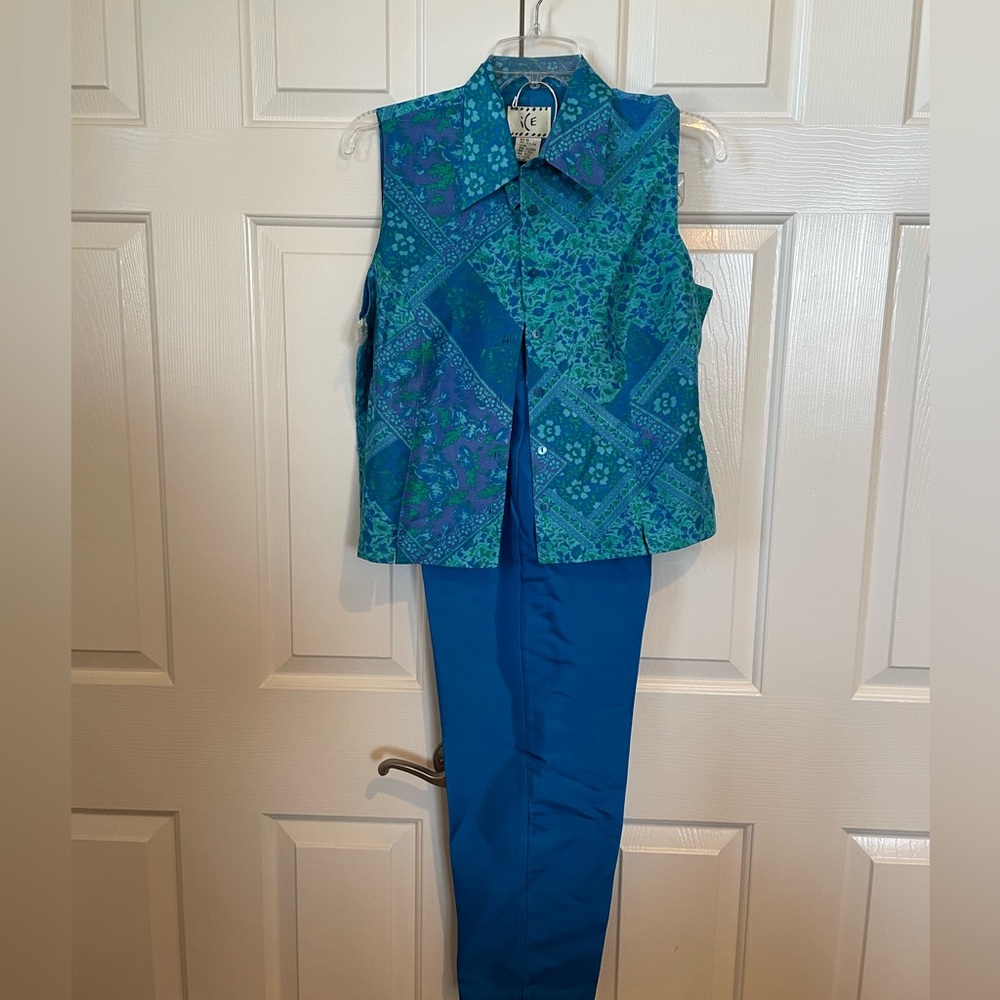 💟 NWOT 100% Silk Pant Set - Picture 2 of 4